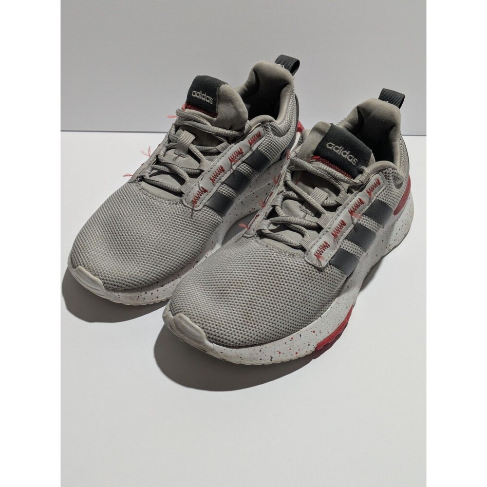 Adidas Cloudfoam Racer TR Womens 5 Gray Red Speckled Running Shoes AW4016